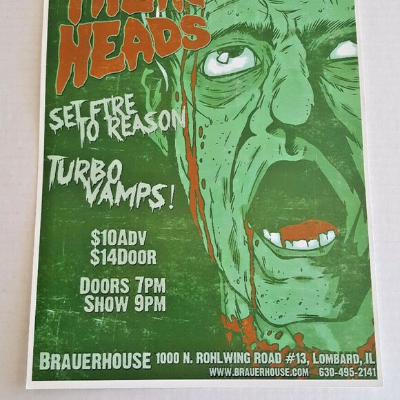OFF WITH THEIR HEADS POSTER 17" x 11" RARE Gig MONSTER MARK HORROR - Picture 3 of 3